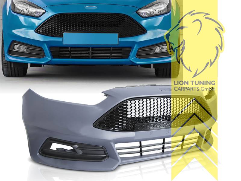 Ersatzteile von äquivalenter Qualität für die Besitzer des Fahrzeugs (entspr. EU-Verordnung 46/2010), Sportgrill, Gitter in der Mitte, seitliche Gitter und Zubehör, PP Kunststoff, grundiert, für Fahrzeuge ohne PDC, für Fahrzeuge ohne SRA