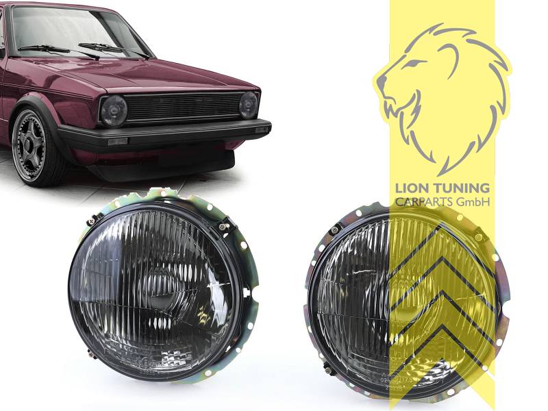 Halogen, schwarz, Abblendlicht und Fernlicht H4, manuell verstellbar, Eintragungsfrei / mit E-Prüfzeichen