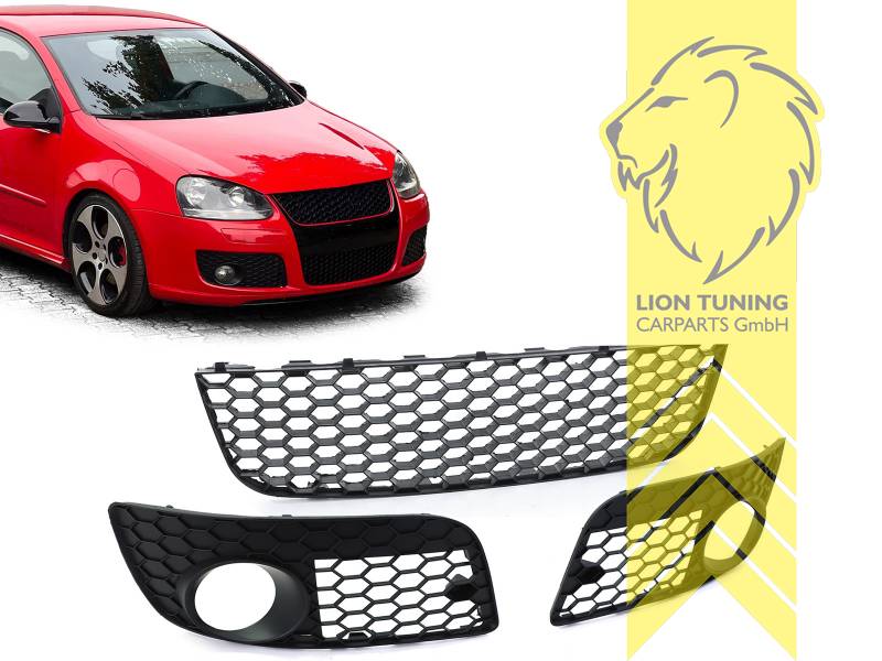 schwarz, passend für alle Original und Zubehör GTi Stoßstangen, PP Kunststoff, Eintragungsfrei / als Ersatzteil verwendbar