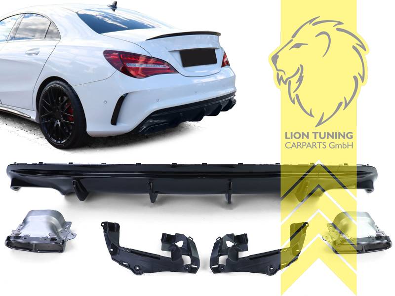 links und rechts, schwarz glänzend, nur passend für AMG Line Stoßstange, ABS Kunststoff, Eintragungsfrei / als Ersatzteil verwendbar