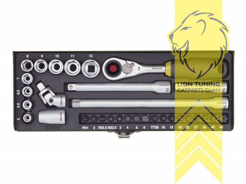 für 1/4 Zoll Vierkantantrieb (6,3 mm), silber, 1/4 Zoll, Proxxon, Chrom-Vanadium-Stahl