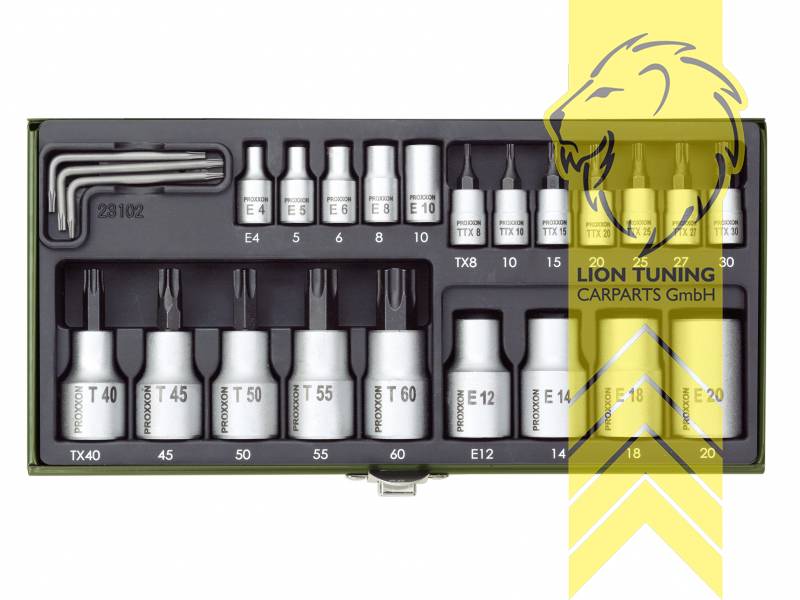 für 1/2 Zoll Vierkantantrieb (12,5 mm), für 1/4 Zoll Vierkantantrieb (6,3 mm), silber, 1/2 Zoll, 1/4 Zoll, Proxxon, Chrom-Vanadium-Stahl