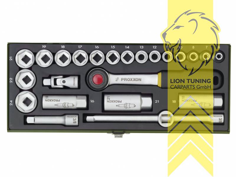 für 3/8 Zoll Vierkantantrieb (9,5 mm), silber, 3/8 Zoll, Proxxon, Chrom-Vanadium-Stahl