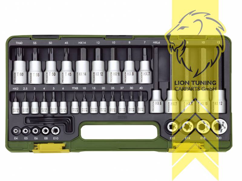 für 1/2 Zoll Vierkantantrieb (12,5 mm), für 1/4 Zoll Vierkantantrieb (6,3 mm), silber, 1/2 Zoll, 1/4 Zoll, Proxxon, Chrom-Vanadium-Stahl