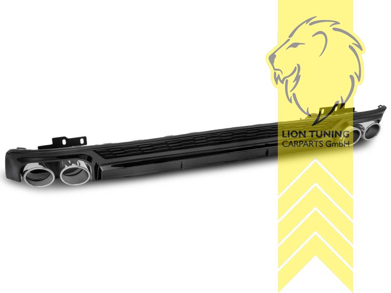 links und rechts in 4-Rohr Optik, chrom, schwarz, nur passend für S-Line Stoßstange, Nur passend für Modelle ohne Ad-Blue Tank, Eintragungsfrei / als Ersatzteil verwendbar