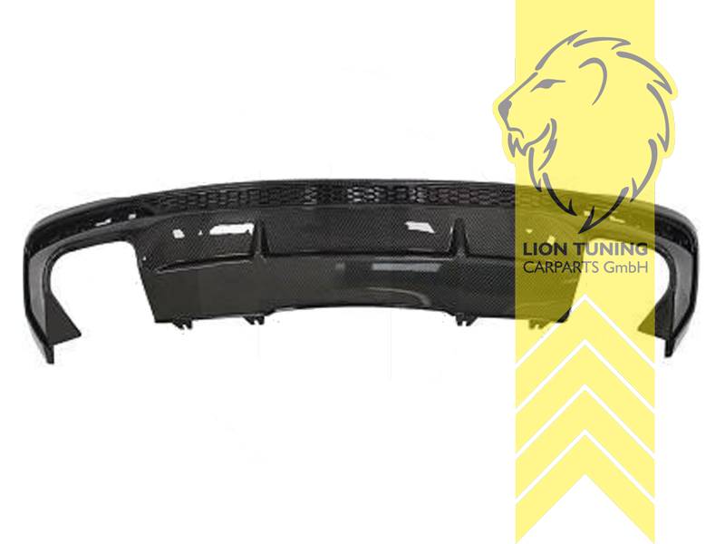 links und rechts in 4-Rohr Optik, carbon Optik, nur passend für S-Line Stoßstange, Nur passend für Modelle ohne Ad-Blue Tank, Eintragungsfrei / als Ersatzteil verwendbar