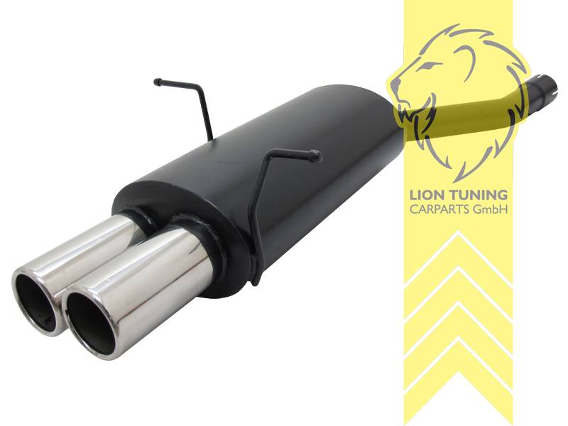 2 x 90 mm rund / gebördelt, Rund, nur einflutige Variante, Edelstahl, Eintragungsfrei / mit ABE