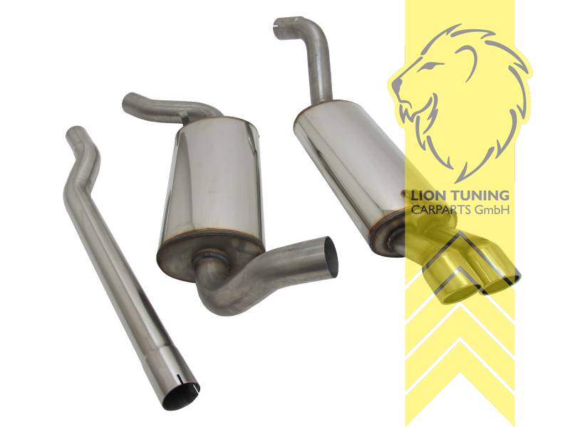 2 x 76mm SR-Design, Rund, nicht für Quattro, Edelstahl, Eintragungsfrei / mit ABE