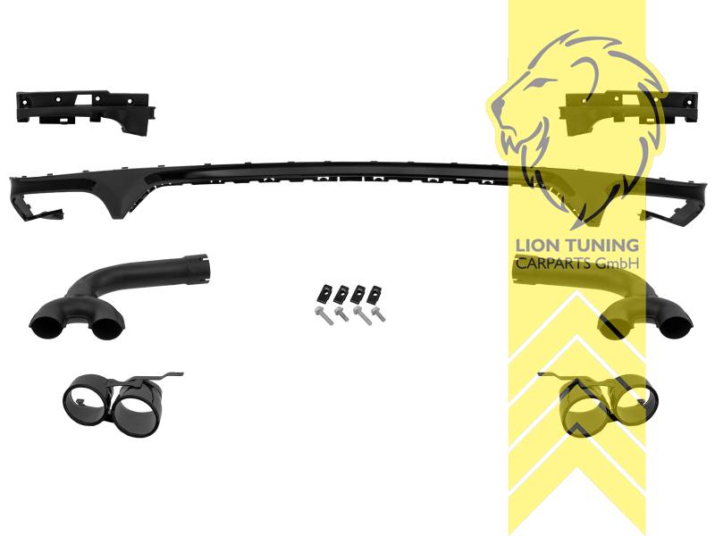 links und rechts, schwarz glänzend, nur passend für S-Line Stoßstange, ABS Kunststoff, Eintragungsfrei / als Ersatzteil verwendbar