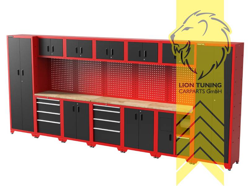 rot, schwarz, Stahl pulverbeschichtet, Holz