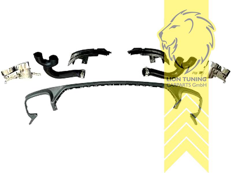 links und rechts, schwarz glänzend, silber, nur passend für S-Line Stoßstange, ABS Kunststoff, Eintragungsfrei / als Ersatzteil verwendbar