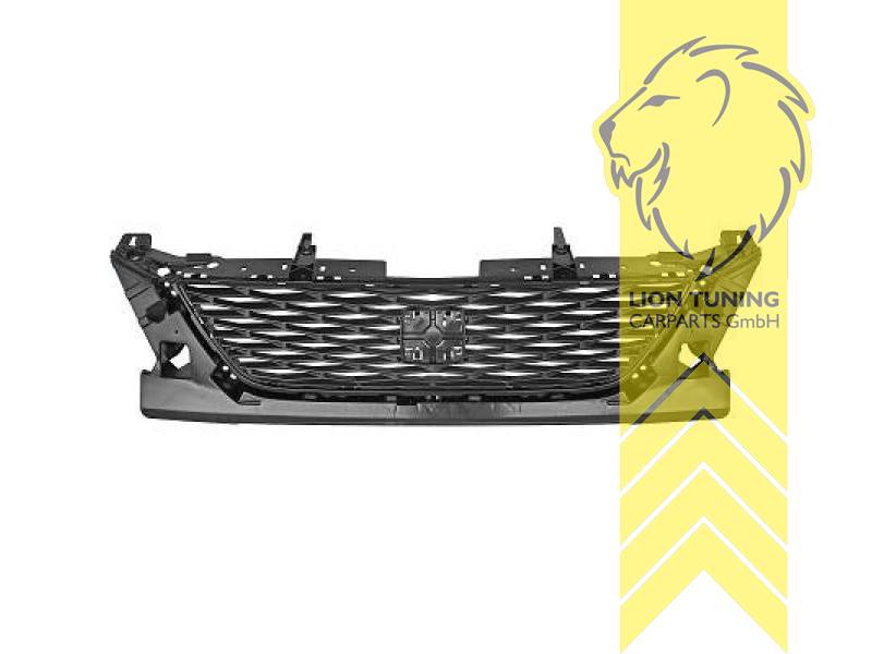 mit Emblemaufnahme, schwarz, nicht passend für FR und CUPRA Stoßstange, ABS Kunststoff, Eintragungsfrei / als Ersatzteil verwendbar