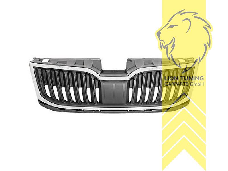 mit Emblemaufnahme, schwarz, chrom, ABS Kunststoff, Eintragungsfrei / als Ersatzteil verwendbar