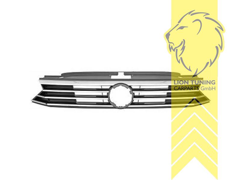 mit Emblemaufnahme, schwarz, chrom, ABS Kunststoff, Eintragungsfrei / als Ersatzteil verwendbar