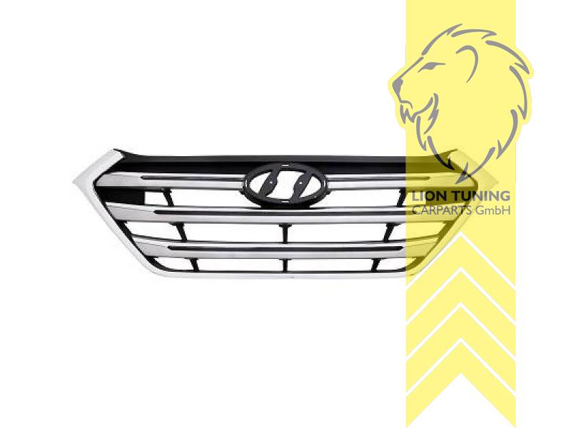 mit Emblemaufnahme, schwarz, chrom, ABS Kunststoff, Eintragungsfrei / als Ersatzteil verwendbar