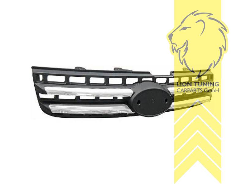 mit Emblemaufnahme, schwarz, chrom, ABS Kunststoff, Eintragungsfrei / als Ersatzteil verwendbar