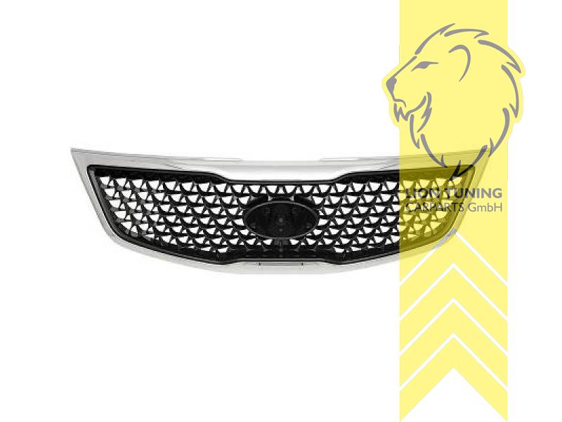 mit Emblemaufnahme, chrom, schwarz, ABS Kunststoff, Eintragungsfrei / als Ersatzteil verwendbar