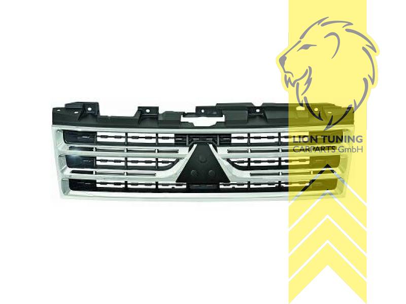 mit Emblemaufnahme, schwarz, chrom, ABS Kunststoff, Eintragungsfrei / als Ersatzteil verwendbar