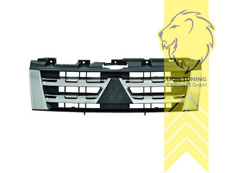 mit Emblemaufnahme, schwarz, chrom, ABS Kunststoff, Eintragungsfrei / als Ersatzteil verwendbar