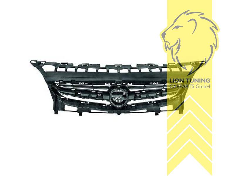 mit Emblemaufnahme, schwarz, chrom, ABS Kunststoff, Eintragungsfrei / als Ersatzteil verwendbar