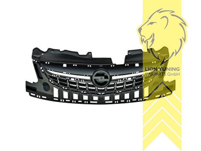 mit Emblemaufnahme, schwarz, chrom, ABS Kunststoff, Eintragungsfrei / als Ersatzteil verwendbar