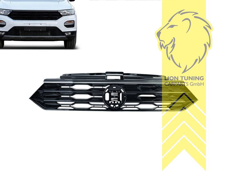 mit Emblemaufnahme, schwarz, chrom, ABS Kunststoff, Eintragungsfrei / als Ersatzteil verwendbar