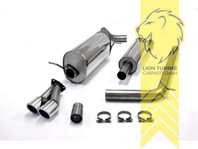 2 x 80mm rund / gebördelt, Endrohr doppel, 80mm, Rund, Edelstahl, 1.4 TSi CAVE, Eintragungsfrei / mit ABE