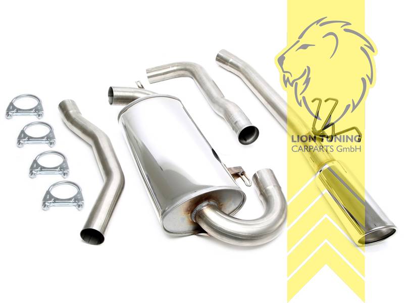 1 x 100mm rund / gebördelt, Endrohr single, 100mm, Rund, Edelstahl, 2.0T B5204T4, / 2.3T B5234T2, B5234T3, B5234T5, Eintragungsfrei / mit ABE