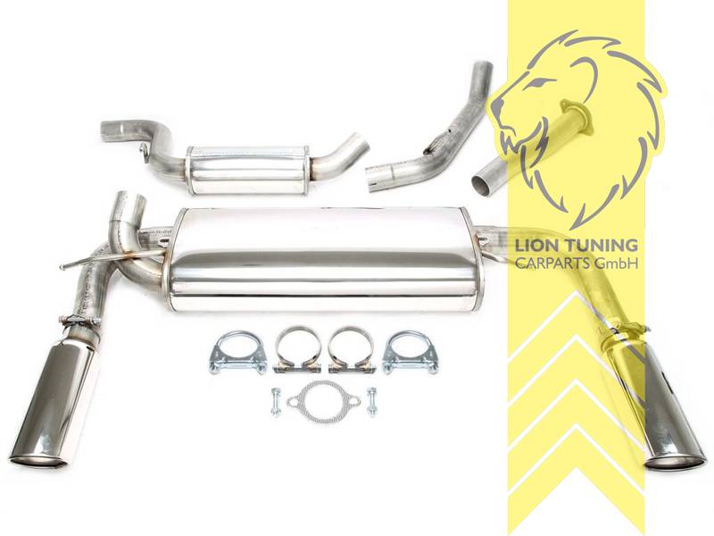 1 x 100mm rund / gebördelt, Endrohr duplex, 100mm, Rund, nicht passend für Allrad, Edelstahl, 2.5 B5254T3, B5254T7, Eintragungsfrei / mit ABE