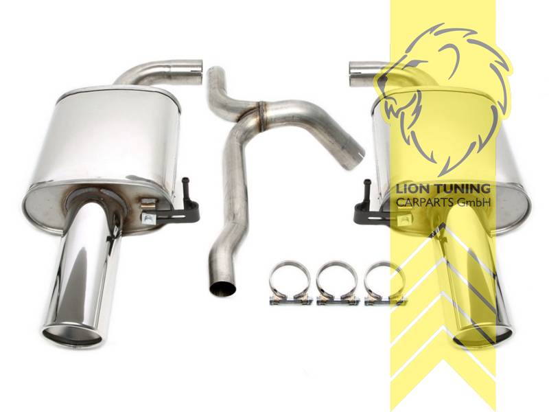1 x 100mm rund / gebördelt, Endrohr duplex, 100 mm, Rund, Edelstahl, B6304T(2), B6304T(4), Eintragungsfrei / mit ABE