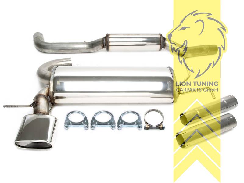 1 x 85mm x 150mm oval / gebördelt, Endrohr single, 85 x 150mm, Oval, Edelstahl, AQP, WDE, AUE, Eintragungsfrei / mit ABE