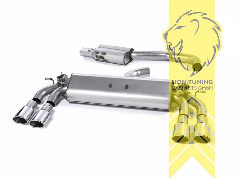 76 mm (3 Zoll), 2x 104 x 80 mm, Endrohr duplex, 104x80mm, Edelstahl poliert, nicht passend für Fahrzeuge mit OPF, Edelstahl, Eintragungsfrei / mit ABE