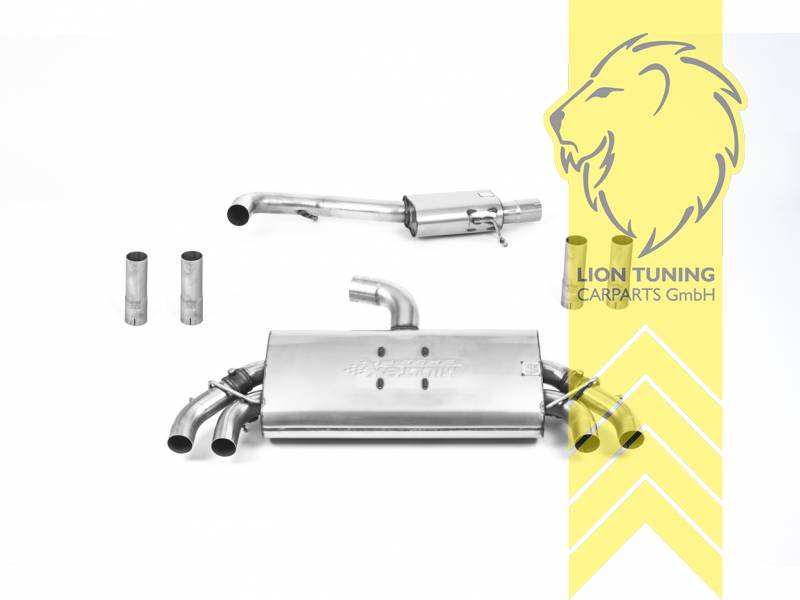 76 mm (3 Zoll), 2x 104 x 80 mm, Endrohr duplex, 104x80mm, Edelstahl schwarz lackiert (Cerakote), nur passend für Fahrzeuge mit OPF, Edelstahl, Eintragungsfrei / mit ABE