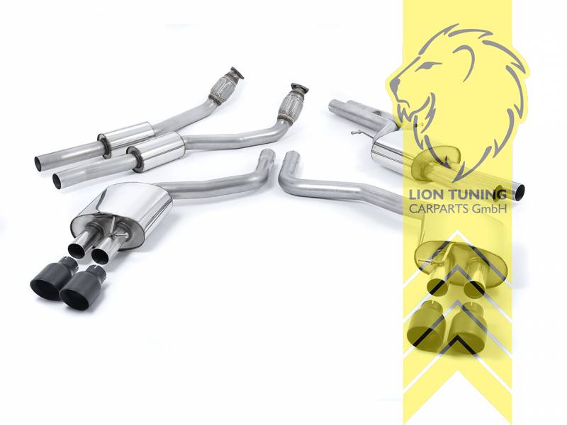 70 mm (2,75 Zoll), 2 x 100 mm, Endrohr duplex, 100 mm, Edelstahl schwarz lackiert (Cerakote), Edelstahl, Eintragungsfrei / mit ABE