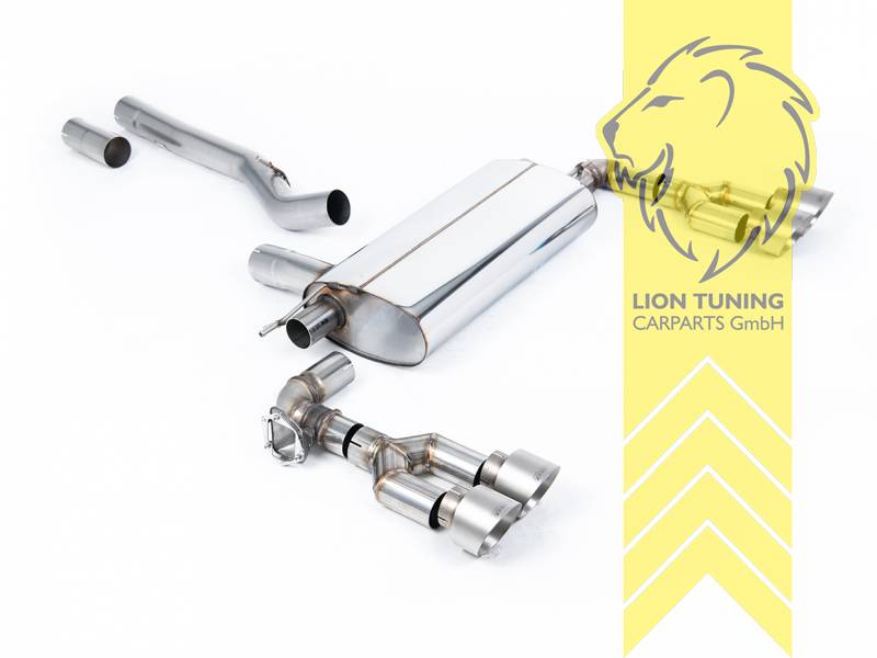 nur für X Drive Allrad, nur für 4 Rohr Diffusor passend, 76 mm (3 Zoll), 2 x 100 mm, Endrohr duplex, 100 mm, Titan, nur passend für Fahrzeuge mit OPF, Edelstahl, Eintragungsfrei / mit ABE