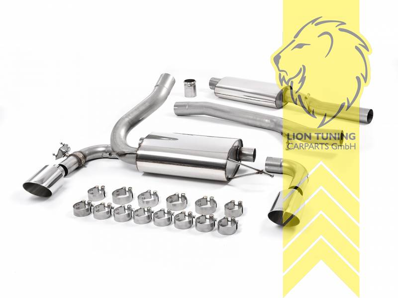 76 mm (3 Zoll), 1 x 115mm, Endrohr duplex, 115 mm, Edelstahl poliert, Edelstahl, Eintragungsfrei / mit ABE