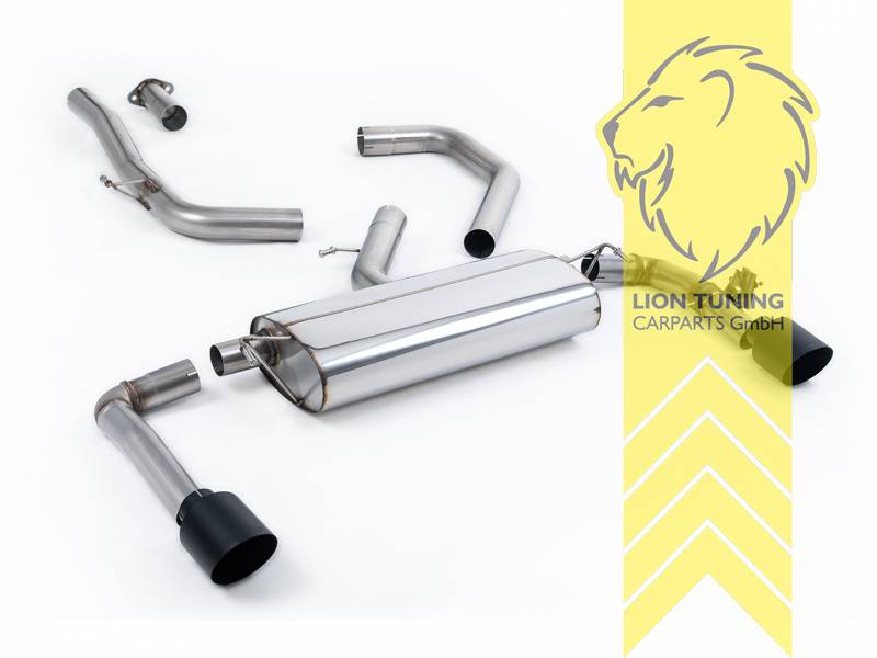 76 mm (3 Zoll), 1 x 115mm, Endrohr duplex, 115 mm, Edelstahl schwarz lackiert (Cerakote), nur passend für Fahrzeuge mit OPF, Edelstahl, Eintragungsfrei / mit ABE