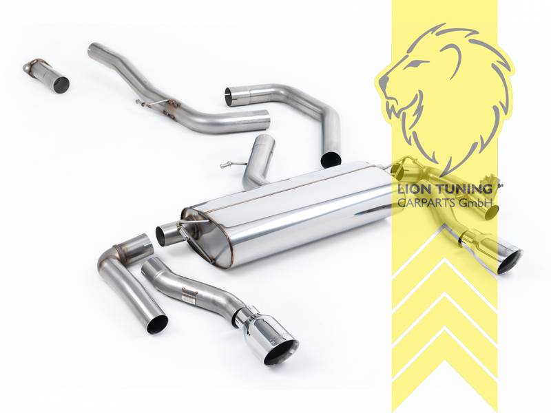 76 mm (3 Zoll), 1 x 100mm, Endrohr duplex, 100 mm, Edelstahl poliert, nur passend für Fahrzeuge mit OPF, Edelstahl, Eintragungsfrei / mit ABE