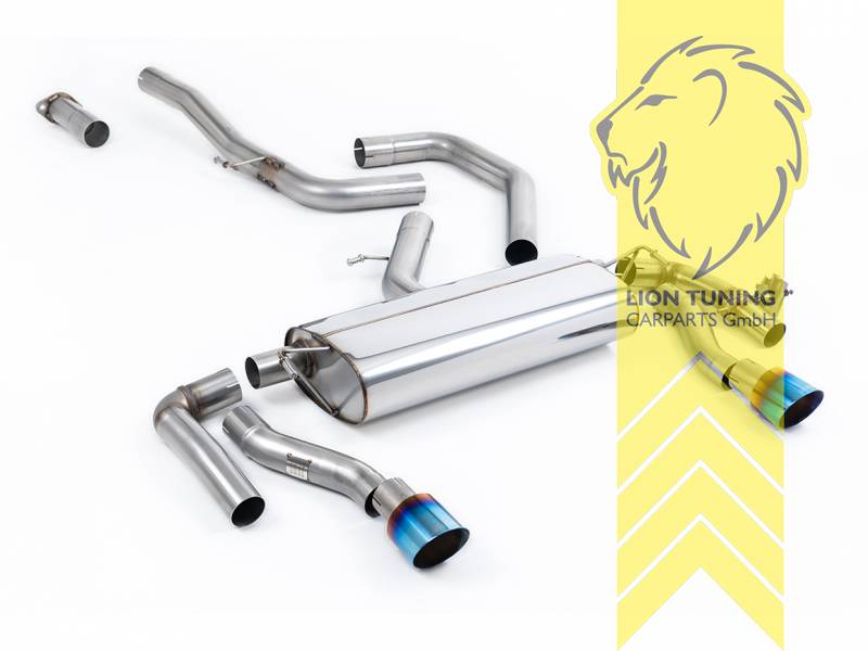 76 mm (3 Zoll), 1 x 100mm, Endrohr duplex, 100 mm, Titan geflämmt, nur passend für Fahrzeuge mit OPF, Edelstahl, Eintragungsfrei / mit ABE