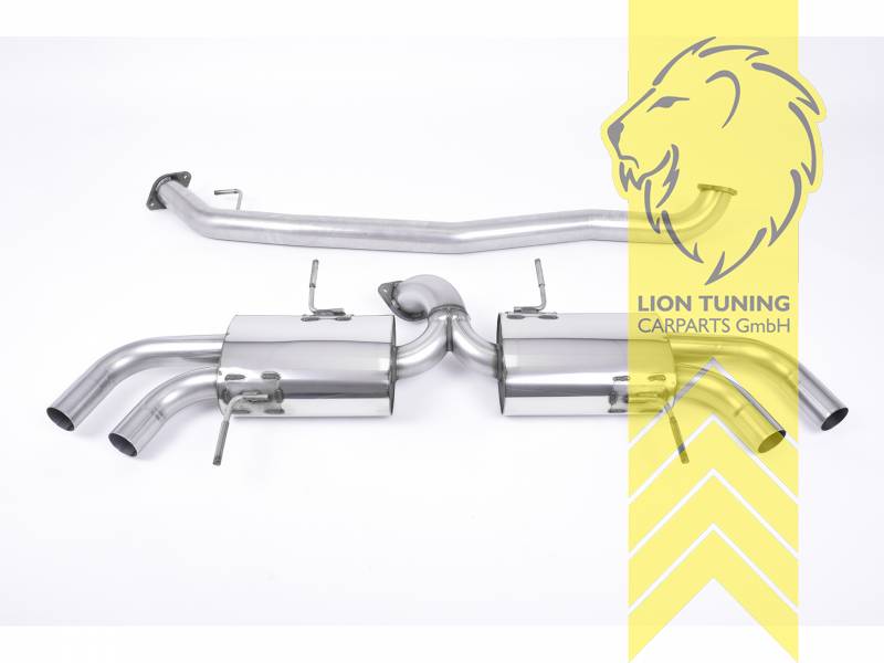 76 mm (3 Zoll), 2 x 127 mm, Endrohr duplex, 127 mm, Edelstahl poliert, Edelstahl, Eintragungsfrei / mit ABE