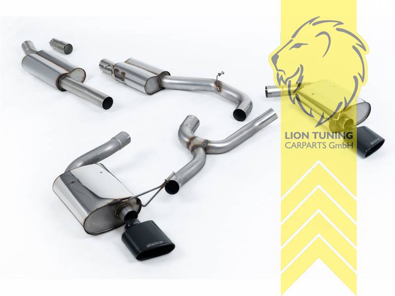 76 mm (3 Zoll), 152 x 76mm, Endrohr duplex, 152x76mm, Edelstahl schwarz lackiert (Cerakote), nicht passend für Fahrzeuge mit OPF, Edelstahl, Eintragungsfrei / mit ABE