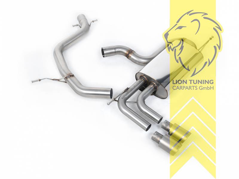 ECE Gutachten nur mit Einschränkungen gültig. Bitte vor der Bestellung Kontakt aufnehmen, 70 mm (2,75 Zoll), 2 x 80mm, Endrohr doppel, 80mm, Titan, Edelstahl, Eintragungsfrei / mit ABE