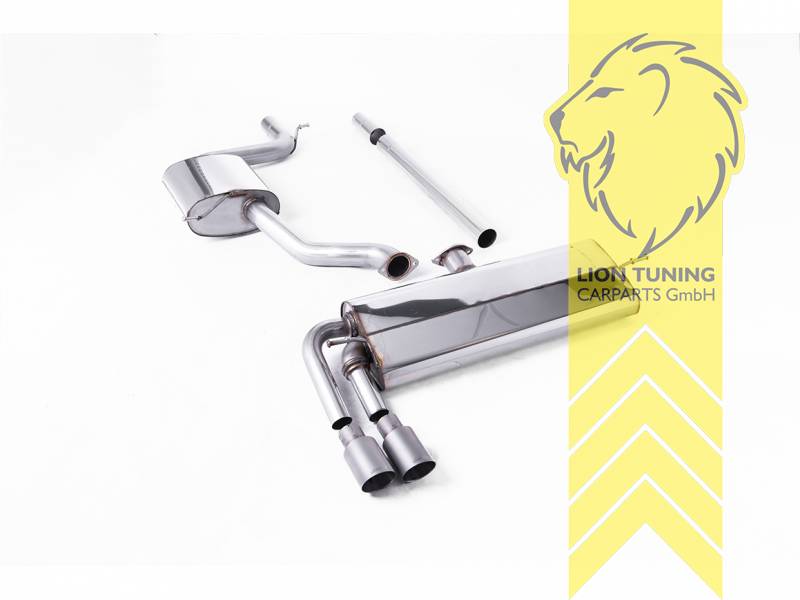 nur passend in Verbindung mit GTD Heckansatz, 70 mm (2,75 Zoll), 2 x 80mm, Endrohr doppel, 80mm, Titan, nicht passend für Fahrzeuge mit OPF, Edelstahl, Eintragungsfrei / mit ABE