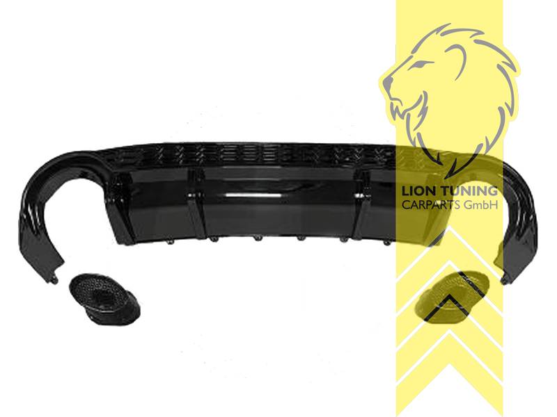 links und rechts für Oval Endrohr, schwarz glänzend, nur passend für S-Line Stoßstange, Nur passend für Modelle ohne Ad-Blue Tank, Eintragungsfrei / als Ersatzteil verwendbar