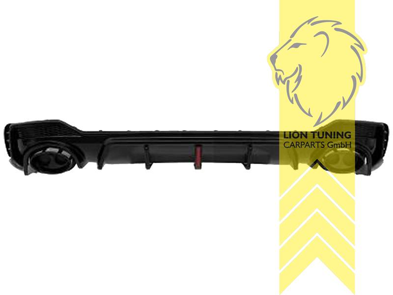 links und rechts für Oval Endrohr, schwarz glänzend, nur passend für S-Line Stoßstange, Nur passend für Modelle ohne Ad-Blue Tank, Eintragungsfrei / als Ersatzteil verwendbar