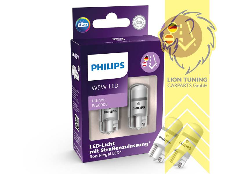 LED, 6000K, W5W, T10, Standlicht, 12 V, Eintragungsfrei / mit ABE