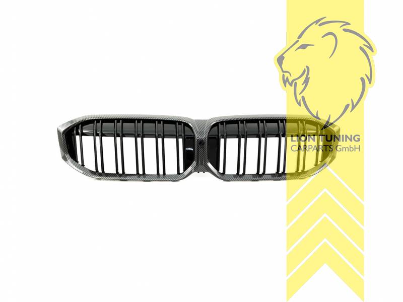 Doppelsteg, schwarz glänzend, carbon Optik, ABS Kunststoff, Eintragungsfrei / keine Eintragung nötig