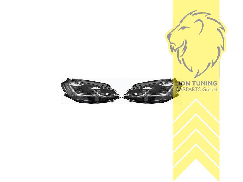 dynamischer LED Blinker, schwarz, mit Welcome Funktion, nur passend für Fahrzeuge mit original Halogen Scheinwerfern, LED Abblendlicht / LED Fernlicht, chrom, Eintragungsfrei / mit R87 Zulassung als Tagfahrlicht, Eintragungsfrei / mit E-Prüfzeichen