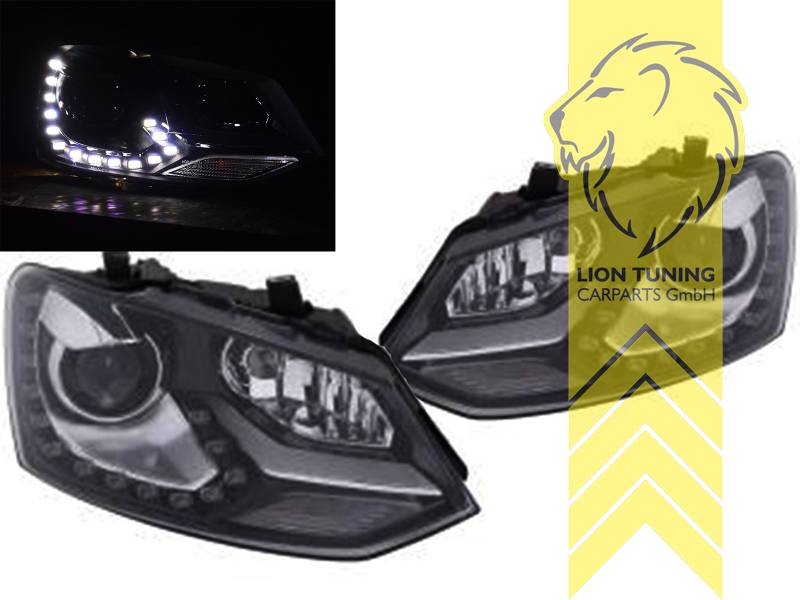 Xenon, HID, chrom, schwarz, für Fahrzeuge mit Original H7 Scheinwerfern, Abblendlicht D3S / Fernlicht H7 / Tagfahrlicht LED, elektrisch verstellbar - Stellmotor wird vom Original übernommen, Eintragungsfrei / mit E-Prüfzeichen