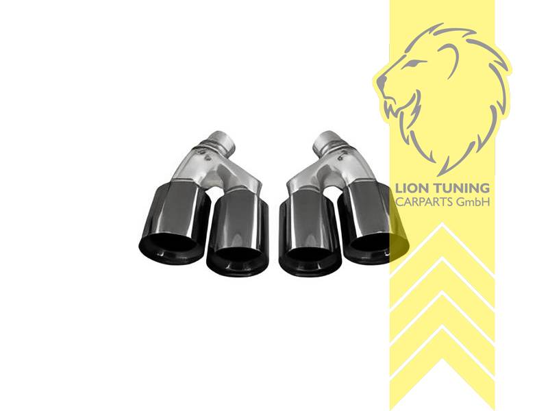 Endrohr duplex, schwarz, Rund, nur passend für M5, Edelstahl